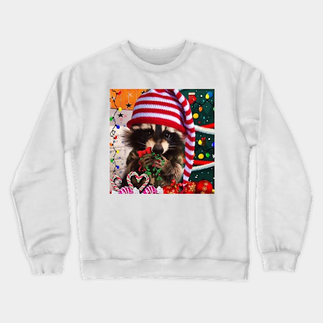 Raccoon Santa and kisses Crewneck Sweatshirt by Edgot